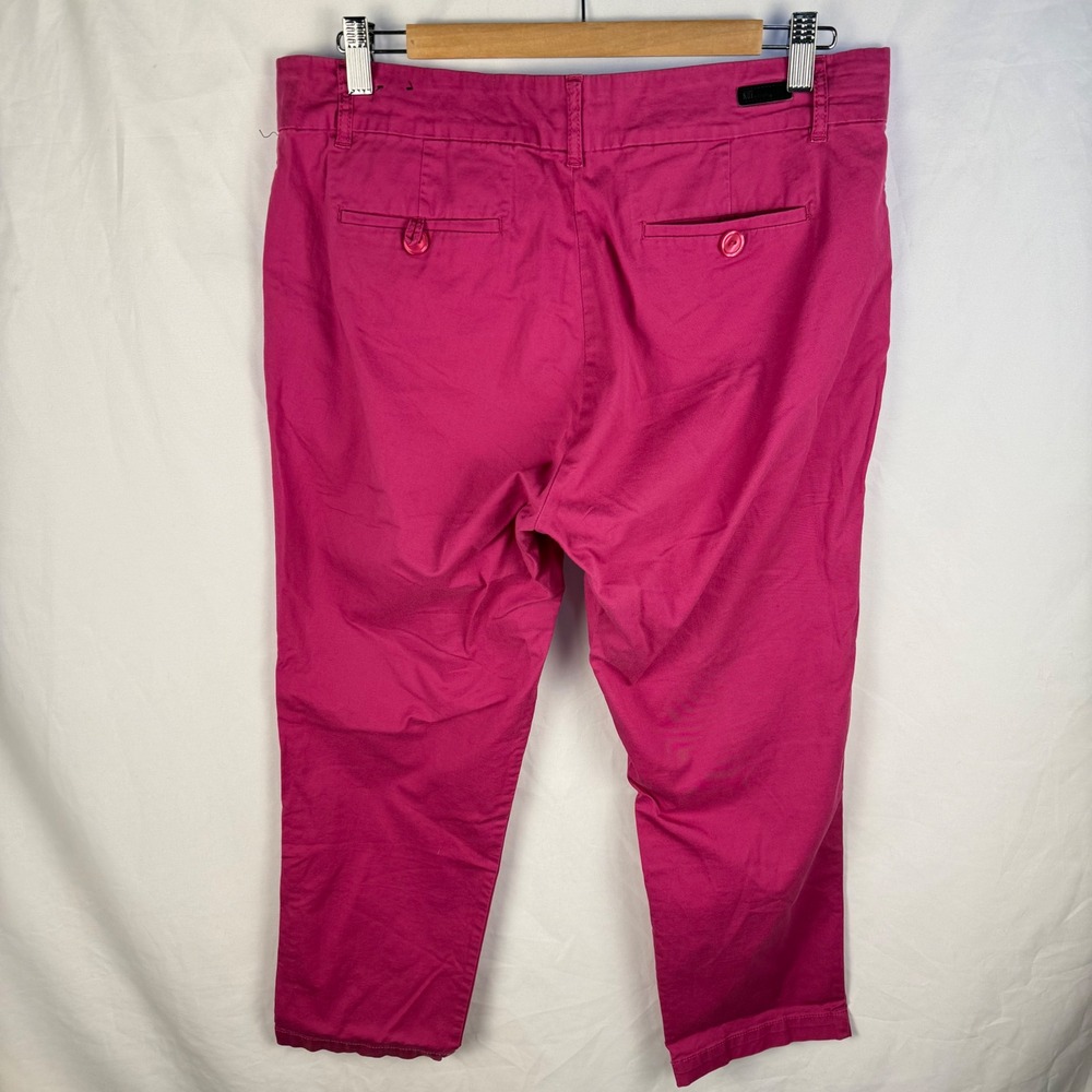 Kut from the Kloth Hot Pink Taylor Crop Trouser Pockets Ankle 12 Business Casual - Picture 7 of 11